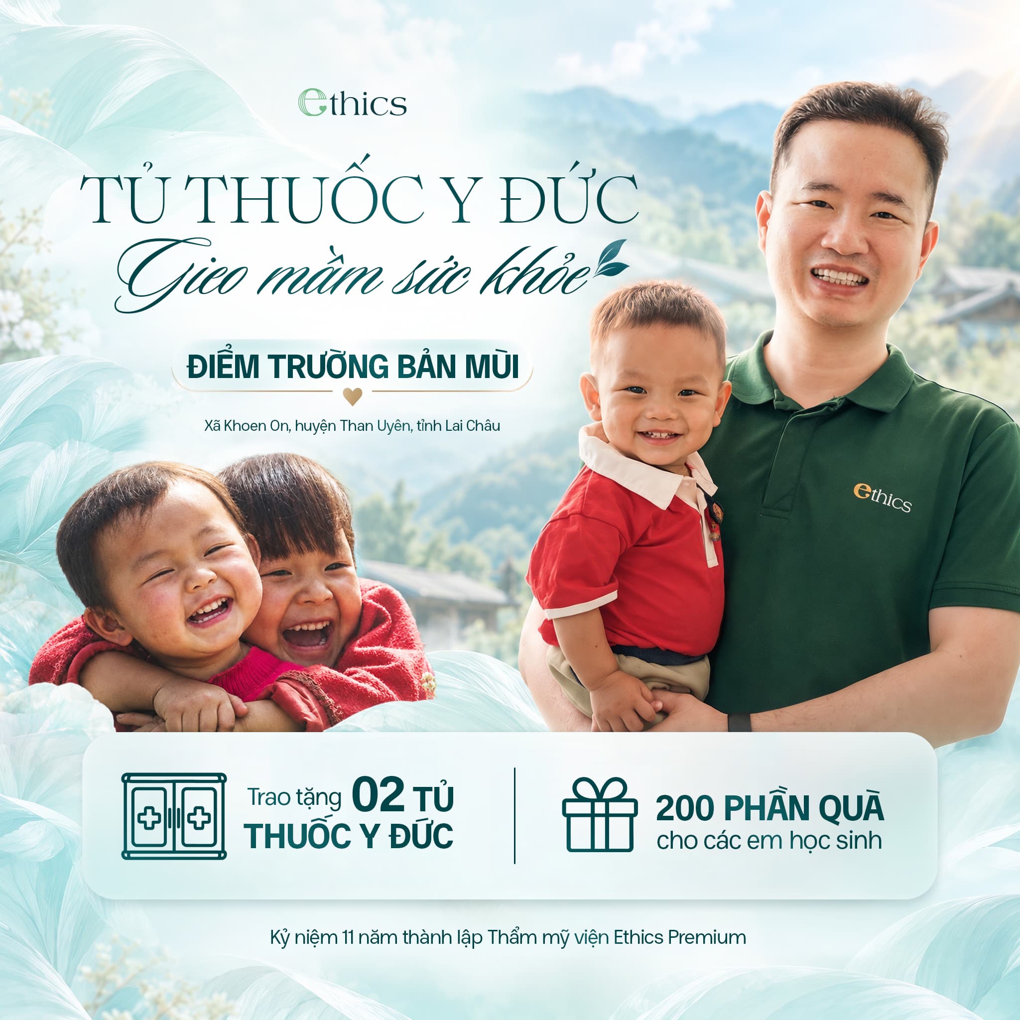 Tủ thuốc Y Đức – Gieo mầm sức khỏe tại Điểm trường Bản Mùi, xã Khoen On, huyện Than Uyên, tỉnh Lai Châu